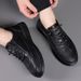 Men's 2025 New Trend Spring Versatile Casual Board Genuine Soft Sole Breathable Korean Version Sports Leather Shoes For_vogvips.com