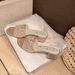 Women's Mesh Rhinestone Chunky Heel Sandals Crystal Slippers for Evening Wear Summer Outerwear Limited Edition_vogvips.com
