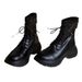 Soft Version~British Style Slimming Back Zipper Martin For Women, Thick-soled Height-increasing Commuter Soft Leather_vogvips.com