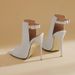 Peep Square Toe Versatile Hollow Out Short Boots Factory Direct Sale European And American Style Elegant Metal Super_vogvips.com