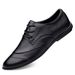 Men's Casual Embossed Plaid Lace-up Leather Shoes Soft Formal Men's Shoes_vogvips.com