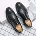 Suitable For All Seasons Formal Business Casual Leather For Men Brogue Pattern Nightclub Hairstylist Wedding Groomsmen Trendy Shoes_vogvips.com