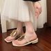 2025 New Square Toe Hollow Fashion Versatile Metal Buckle Niche Summer Home Outdoor Flat Women's Flip-Flops_vogvips.com