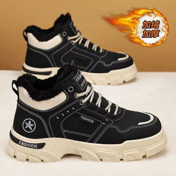 Martin Boots 2026 Winter Work Shoes Men's Shoes With Fleece, Thickened Cotton Boots, Snow Boots Men's Cotton Shoes High-_vogvips.com