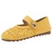 Thick-soled Inner Height-increasing Single Shoes Women's Woven One-pedal Velcro Mary Jane Shoes With Skirts Casual Shoes_vogvips.com