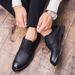 2024 Summer Business Black Casual Fashion Formal Korean Style Breathable Trendy Leather Men's Shoes_vogvips.com