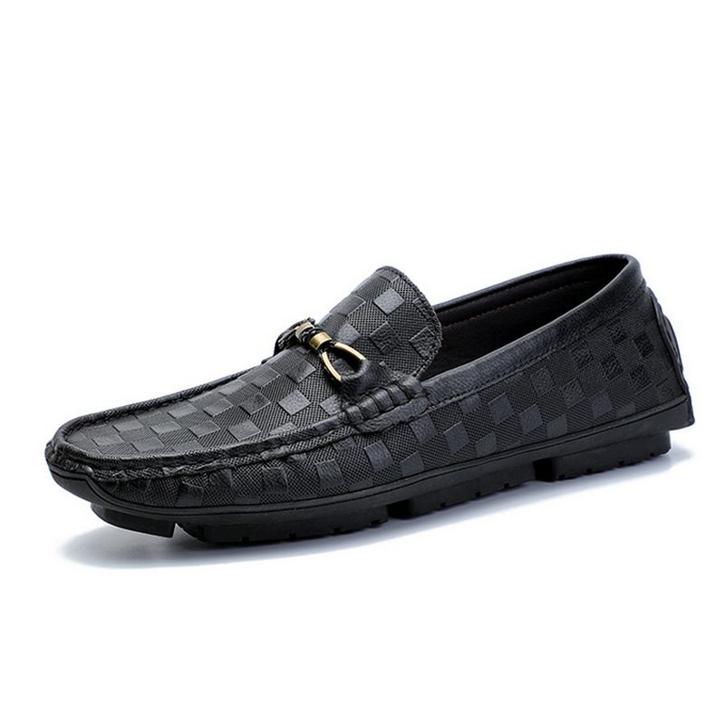 Top-Grain Leather Men's Shoes 2020 Genuine Leather Casual Shoes Couple Style Men's Driving Moccasins Soft Sole Comfortab_vogvips.com