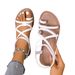 Plus Size Women's Braided Flat Sandals Comfortable Open-Toe Casual Beach Shoes Beach Flat Sandals With Toe Covers For Women, Export Shoes_vogvips.com
