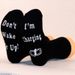 Men's and women's creative casual cotton socks sole letter non-slip adhesive floor socks_vogvips.com
