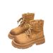 Martin Short For Women 2025 Autumn Winter New Thick Sole Height Increaing Non-Slip Suede Britih Style Yellow Work_vogvips.com