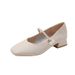 Women's Single-strap Pearl-decorated 2026 Four-season Model, Square-toed Soft Leather Chunky Heel Shoes, Fashionable And_vogvips.com