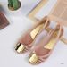 Summer European And American Style Jelly With Square Buckle, Plastic Beach Shoes, Flat Wedge Heel, Elegant Women's_vogvips.com