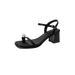 Square-toed Sandals, New Pearl Sandals Women, One-strap Slip-on Thick-heeled Open-toe High-heeled Shoes For Summer_vogvips.com