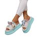 Women's Fashionable Height Increasing Flip Flops Thick Soled Color Block Sandals Summer New Versatile_vogvips.com