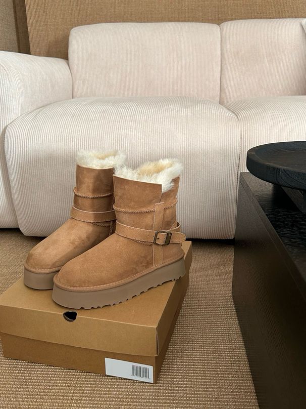 Sangpo Thick-Soled Mid-Calf Riding New Sheepskin Integrated Low-Calf High-Calf Buckle Style Women's Wool Snow Boots_vogvips.com
