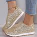 Large Size Sequined Sports For Women, Spring 2026 New Fashionable Casual Single Shoes, Comfortable And Lightweight_vogvips.com