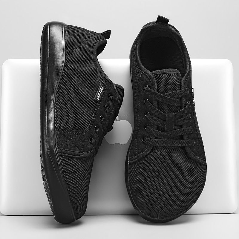 Men Wide Toe Breathable Mesh Canvas Sneakers Comfort Non Slip Casual Walking Shoes_vogvips.com