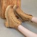 Genuine Leather Martin For Women 2025 Summer New Hidden Wedge Breathable British Style Thick Sole Yellow Boots_vogvips.com