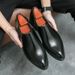 Casual Leather Shoes Large Size Outside Wearing Pointed Shoes A Slip-on Loafers_vogvips.com
