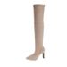 2025 Autumn Winter New Korean Style Mid-Heel Women's Large Size Versatile Pointed Toe Slim Over-the-Knee Stretch Boots_vogvips.com