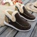New Snow For Women, Warm And Plush Flat Bottom Color Blocked Short Tube High Top Size 43 Women's Boots_vogvips.com