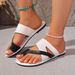 Cross-border Foreign Trade European And American Color-blocked Fashion Toe-loop Beach 2025 Summer New Fish-mouth Large_vogvips.com