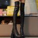 2023 Autumn Winter Fashion Thick Sole Chunky Over-the-Knee Women's Heel Long Tube Slim Elastic Zipper High Boots_vogvips.com