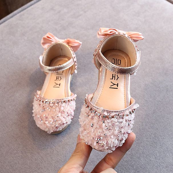 Rhinestone Soft Soled Girls' Sandal Princess Shoes Children's Shoes Girls' Leather Shoes_vogvips.com