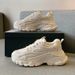 Lace-Up Korean Style White Sneakers 2026 Spring Platform Thick-Soled Sports Breathable Mesh Student Height-Increasing_vogvips.com
