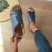 New Foreign Trade Large-size One-strap Summer Sandals For Women With Velcro And Stitching_vogvips.com