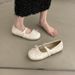 Silver Mary Jane Women's Shoes French Beautiful Single Shoes With Skirt Ballet Thin Small Leather Shoes_vogvips.com