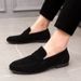 Men Dress Shoes Loafers Suede Pointed Toe Low Heel Fashion Business Casual Breathable Wedding Daily Dress Shoes Zapatos Hombre_vogvips.com