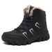 Autumn And Solid Color Flat Heel Casual Black Winter Lace Up Hiking Men's High Top Round Toe Cotton Sho For_vogvips.com