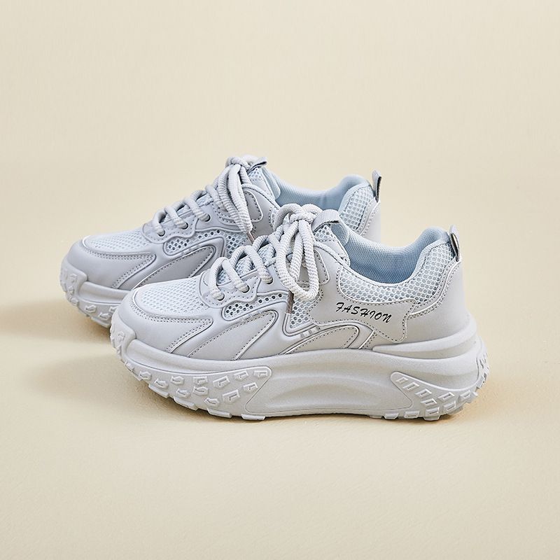 Dad Shoes Female Student Sports And Leisure Shoes Mesh Breathable Heightening Shoes_vogvips.com