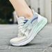 Trendy Casual Sports For Men And Women Breathable Flying Weaving Large Couple Mesh Night Running Shoes_vogvips.com