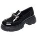 Soft Thick Sole Loafers Work Women Spring Autumn New Chunky Heel Single British Style Small Leather Shoes Slip-On_vogvips.com