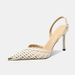 French Style Pointed High Heels With Dress Genuine Leather Silver Stiletto Shallow Mouth Single Shoes Breathable Hollow_vogvips.com