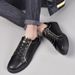 Board Shoes Men's Casual Leather Shoes Men's Simple European Station Little White Men's Shoes_vogvips.com