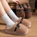 Women's Shoes Furry Slippers For Women Winter Fashionable Outer Wear Cotton Slippers Thick Bottom Non Slip Warm Home Furry Cotton Slippers_vogvips.com