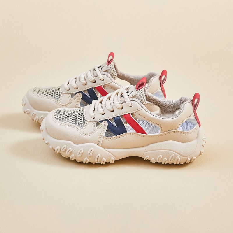 Daddy Shoes Female Student Sports Thick-soled Heightening Shoes Casual Hollow Breathable_vogvips.com