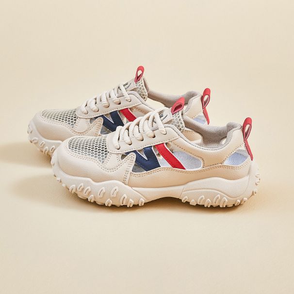 Daddy Shoes Female Student Sports Thick-soled Heightening Shoes Casual Hollow Breathable_vogvips.com
