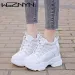Spring Women Ankle Boots NEW Fashion Winter Ladies Platform Cm High Wedges Leather Casual Shoes Woman Thick Black_vogvips.com