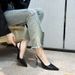 2025 Spring/Summer New Thin Heel High Heels, Pointed Snake Pattern Women's Singles, Hollow Headed Sandals, One Button_vogvips.com