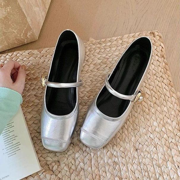 Small And Tall Mary Jane Single Women 2025 New Spring Shallow Mouth Fairy Evening Bean Shoes_vogvips.com