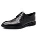 Euro Step Brogue Business Lace-Up Spring New Height-Increasing Formal Pointed Toe British Style Casual Men's Leather Shoes_vogvips.com