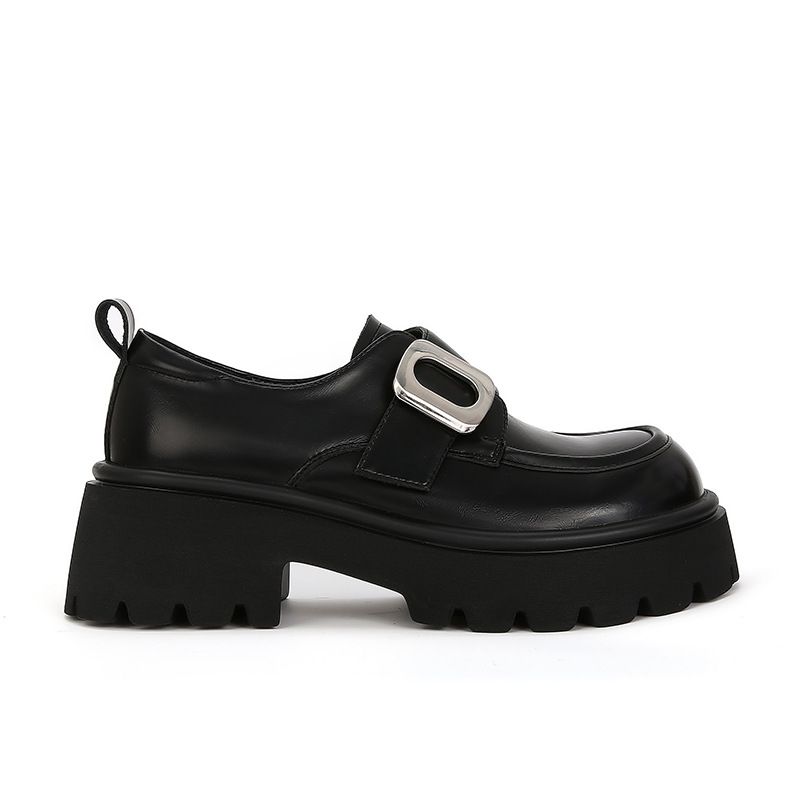 Sheepskin Version, Genuine Leather Thick-soled Muffin, One-pedal Loafers, Women's Small Leather Shoes, Single Shoes_vogvips.com