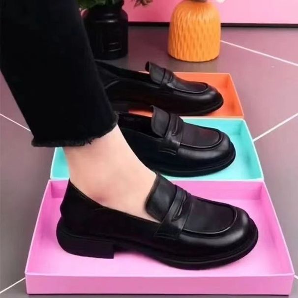Spring 2025 Non-Slip Soft Sole Slip-On Loafers British Style Comfortable Casual Leather Work Shoes_vogvips.com