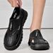 Hole Shoes Men's Summer Breathable Hollow-Out Leather Shoes Men's 1 Slip-On Soft-Soled Non-Slip Casual Middle-Aged And E_vogvips.com