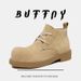 Derby Shoes Men's Thick-soled Heightened Suede Leather Round Head Casual Tooling Martin Boots_vogvips.com