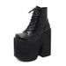 Chunky Short For Women, European And American Fashion New Style, Stage Show, Plus Size Wedge High Heel Martin Boots_vogvips.com